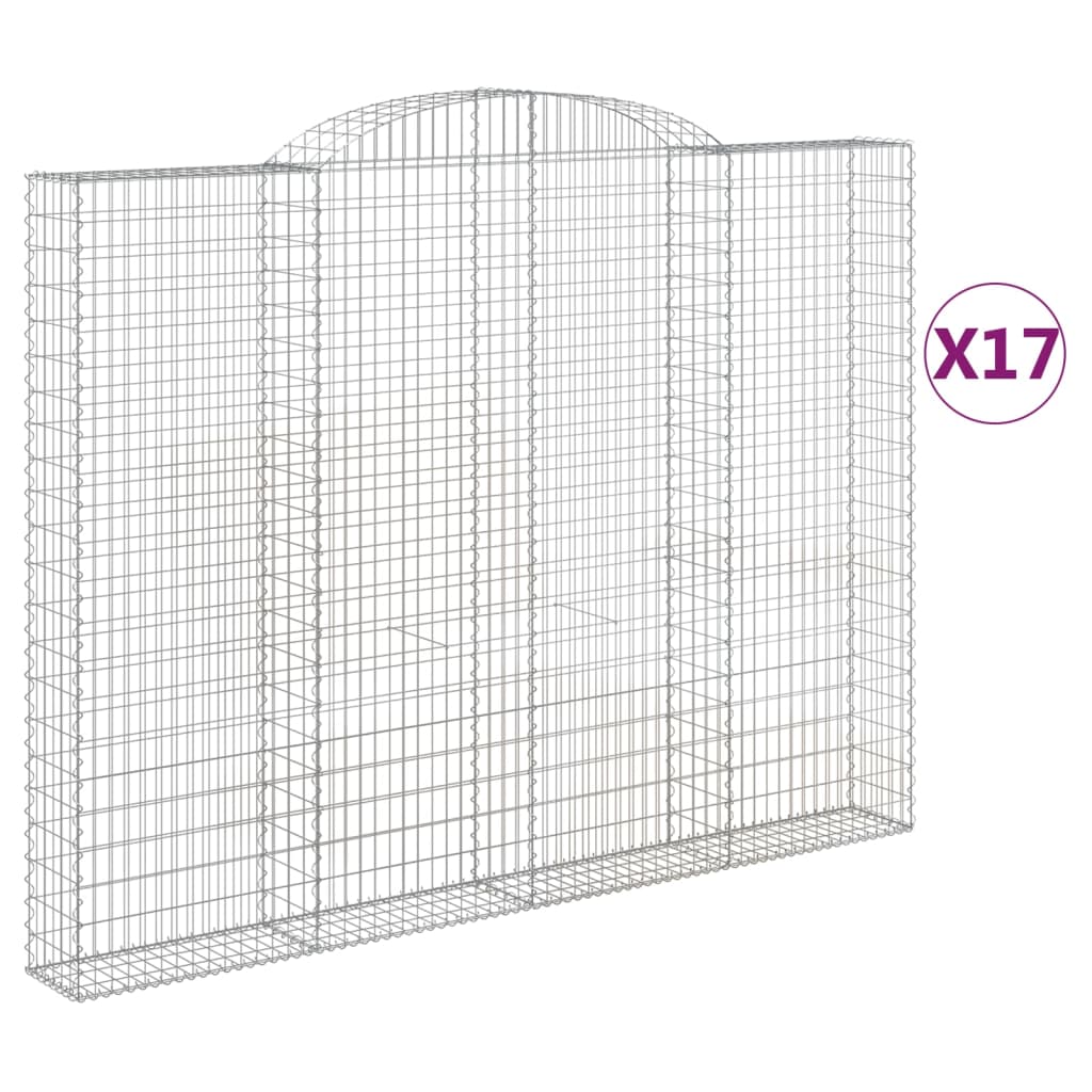 Cesti Gabbioni ad Arco 17 pz 300x30x220/240 cm Ferro Zincato