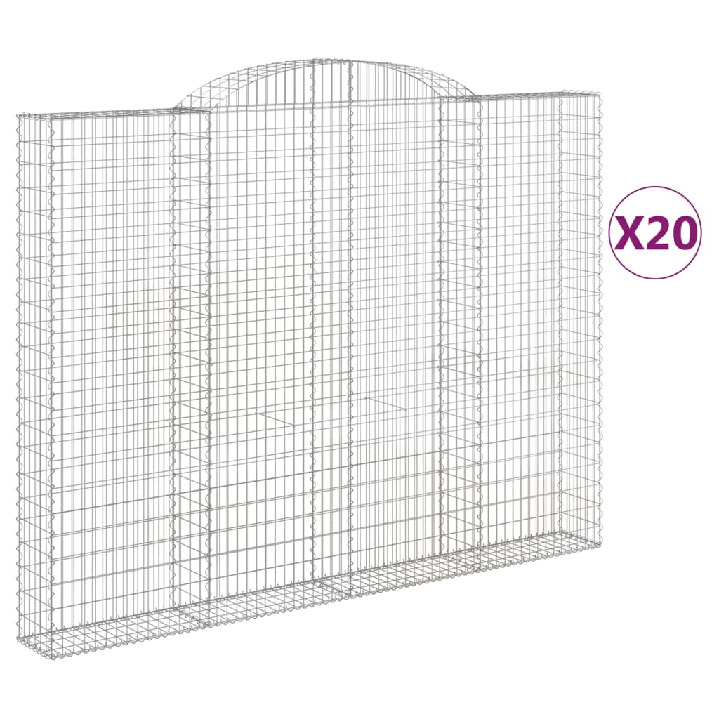 Cesti Gabbioni ad Arco 20 pz 300x30x220/240 cm Ferro Zincato