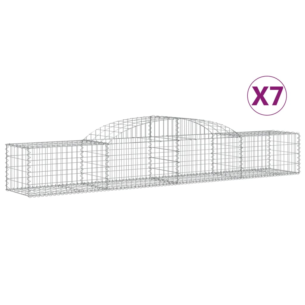 Cesti Gabbioni ad Arco 7 pz 300x50x40/60 cm Ferro Zincato