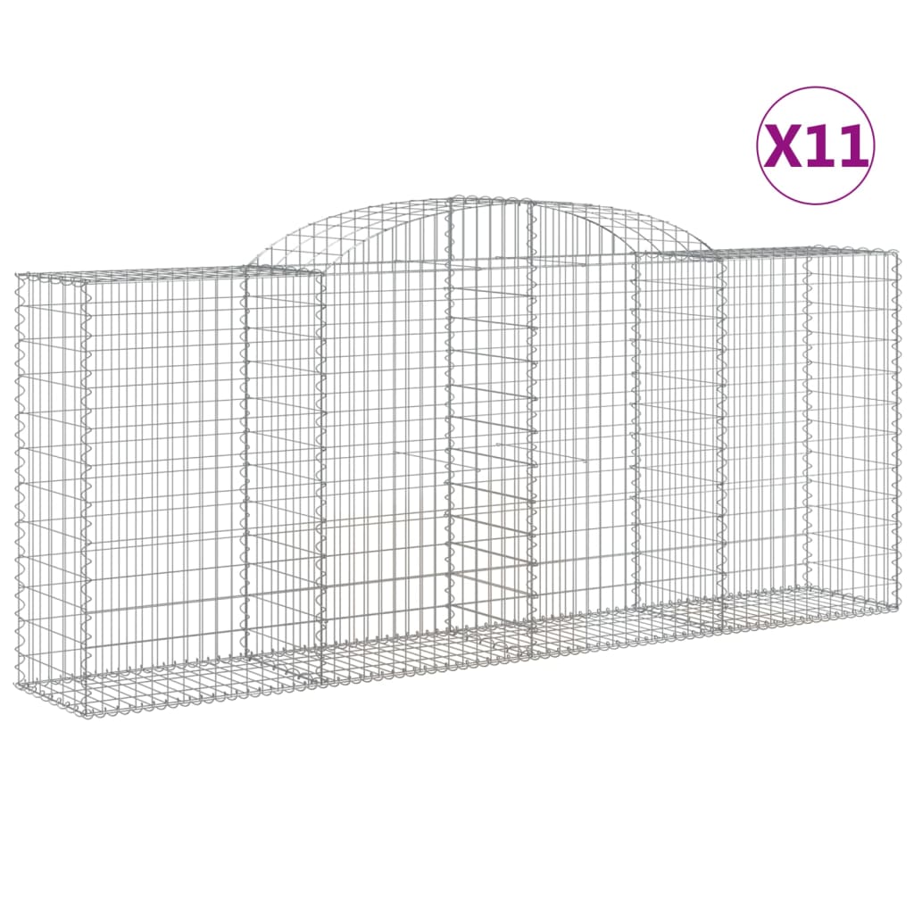 Cesti Gabbioni ad Arco 11 pz 300x50x120/140 cm Ferro Zincato