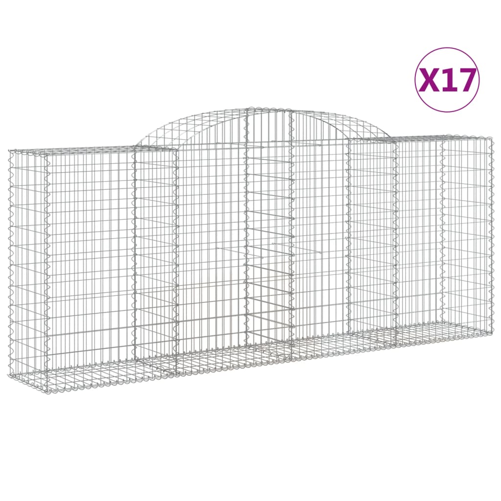 Cesti Gabbioni ad Arco 17 pz 300x50x120/140 cm Ferro Zincato