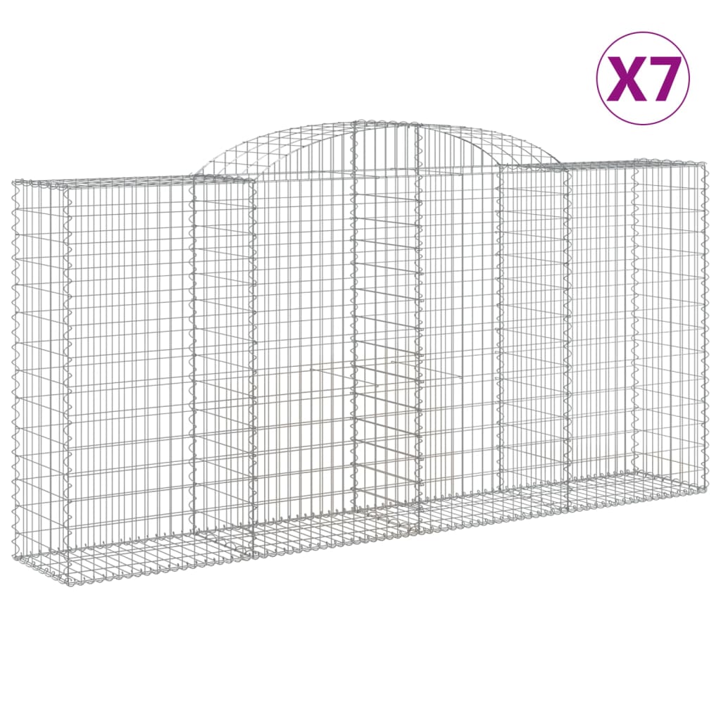Cesti Gabbioni ad Arco 7 pz 300x50x140/160 cm Ferro Zincato
