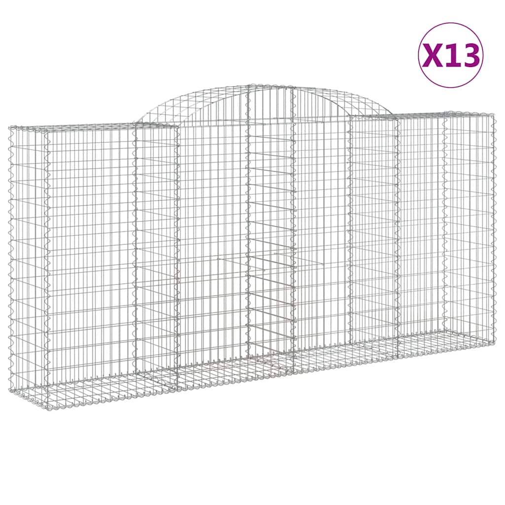 Cesti Gabbioni ad Arco 13 pz 300x50x140/160 cm Ferro Zincato