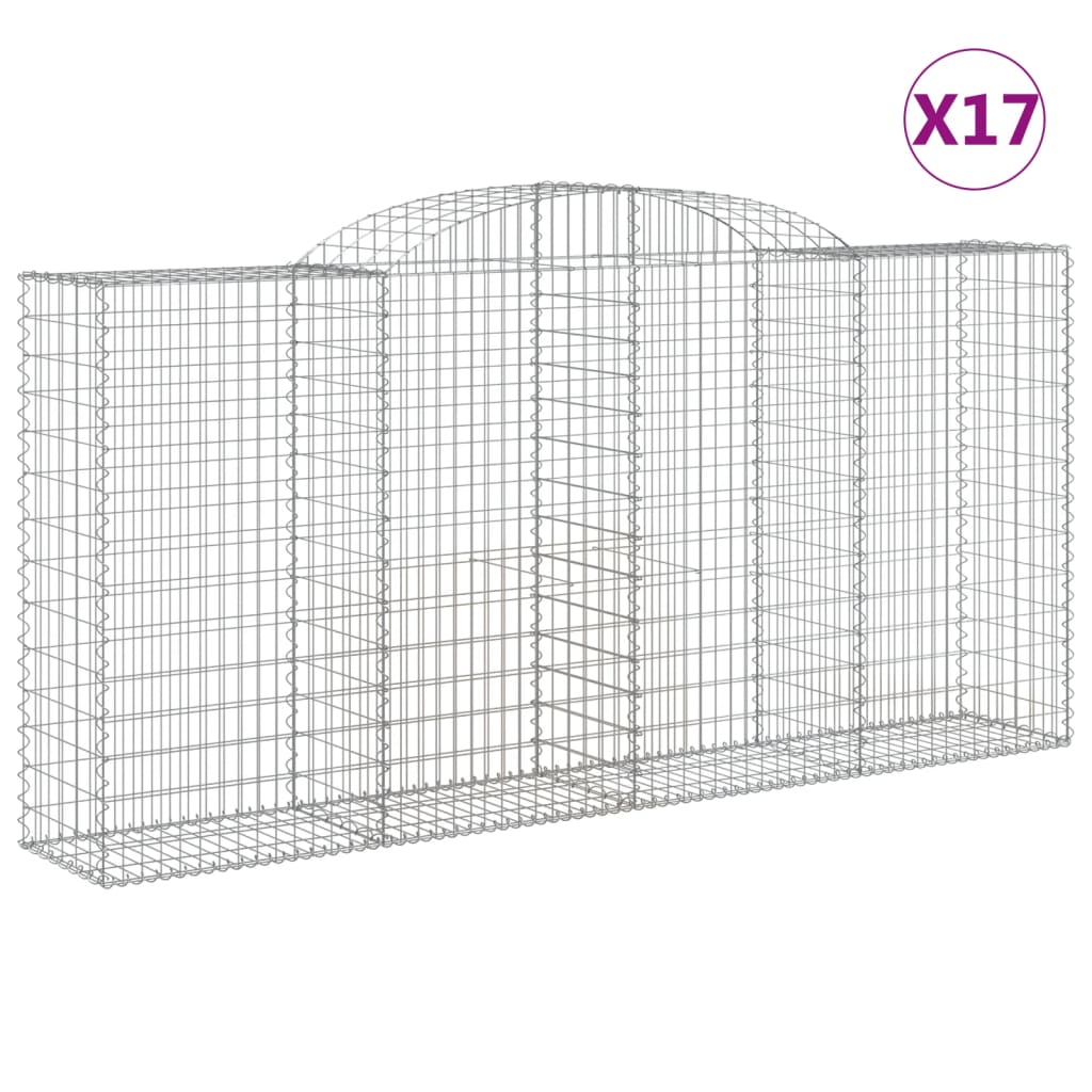 Cesti Gabbioni ad Arco 17 pz 300x50x140/160 cm Ferro Zincato