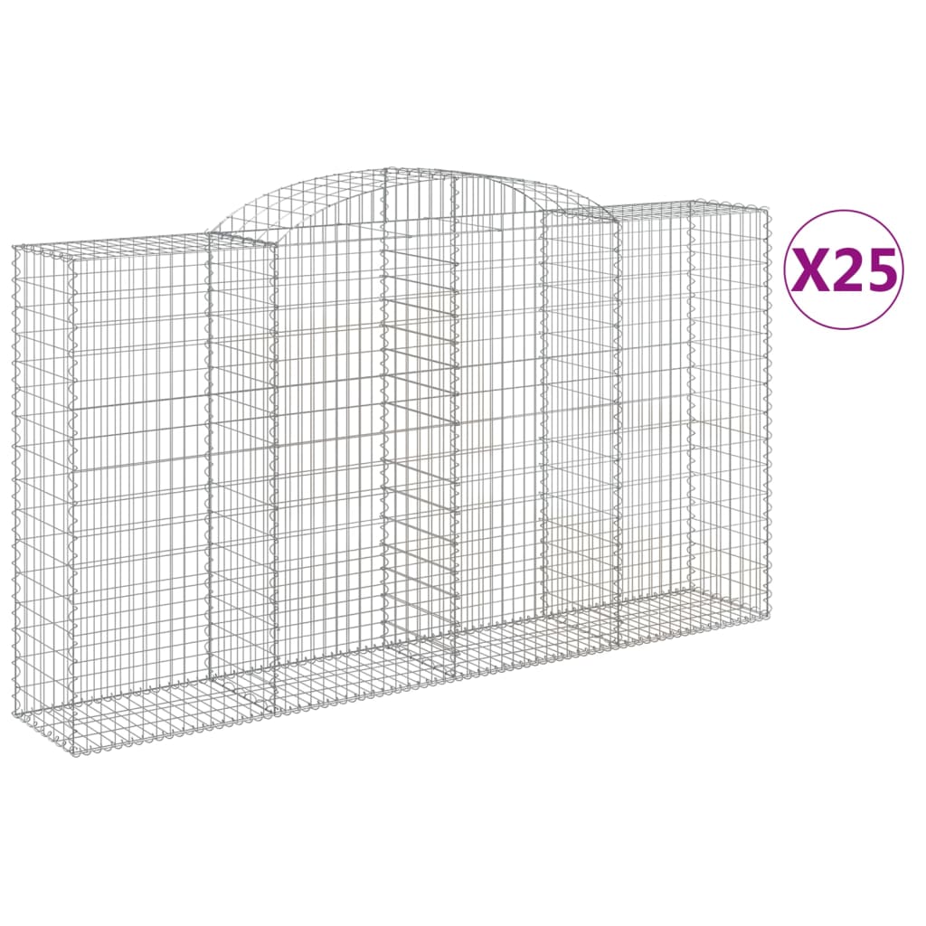 Cesti Gabbioni ad Arco 25 pz 300x50x160/180 cm Ferro Zincato