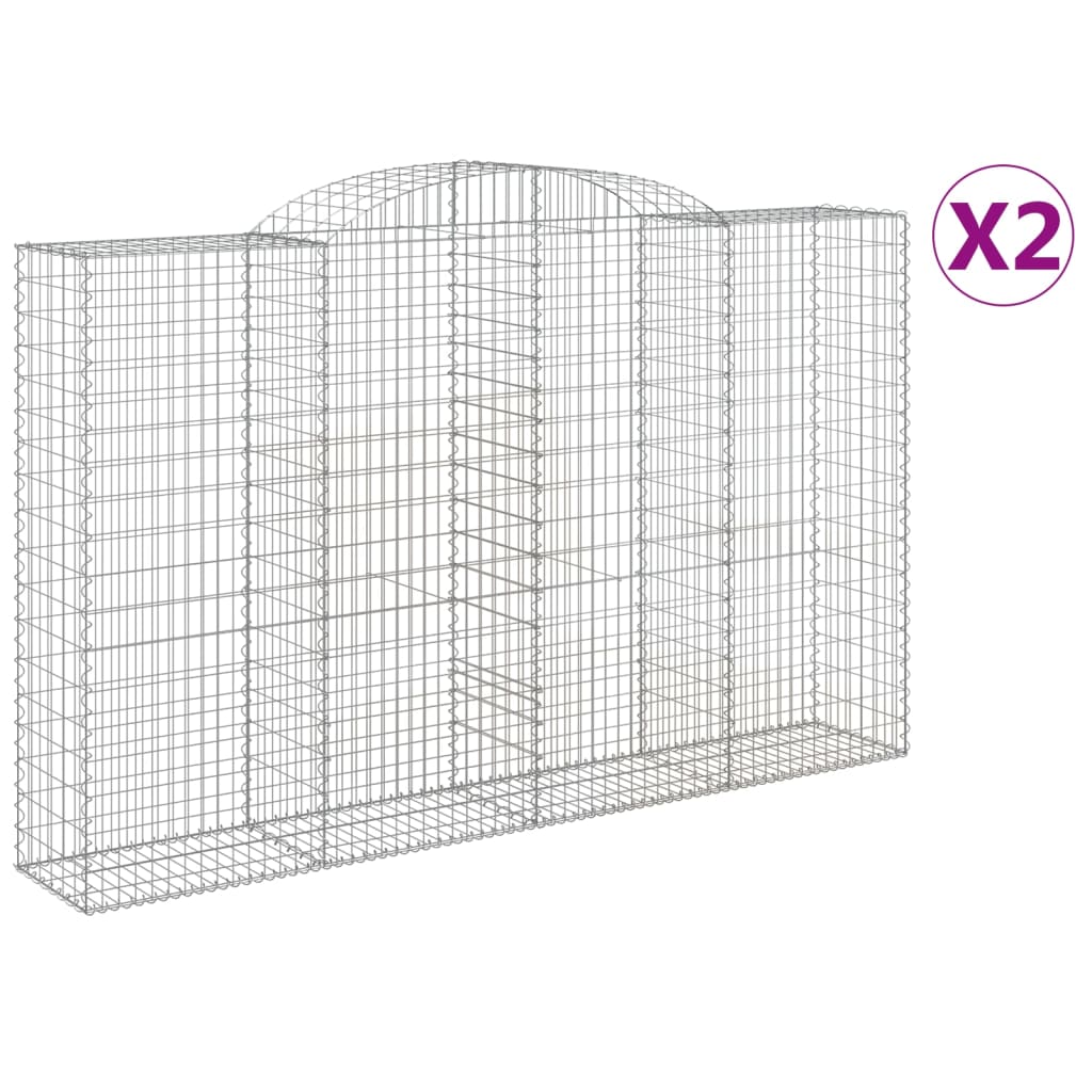 Cesti Gabbioni ad Arco 2 pz 300x50x180/200 cm Ferro Zincato