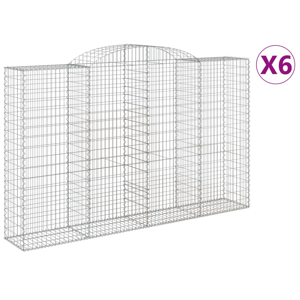 Cesti Gabbioni ad Arco 6 pz 300x50x180/200 cm Ferro Zincato