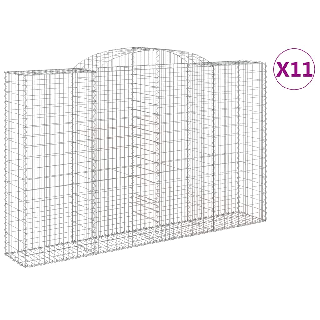Cesti Gabbioni ad Arco 11 pz 300x50x180/200 cm Ferro Zincato