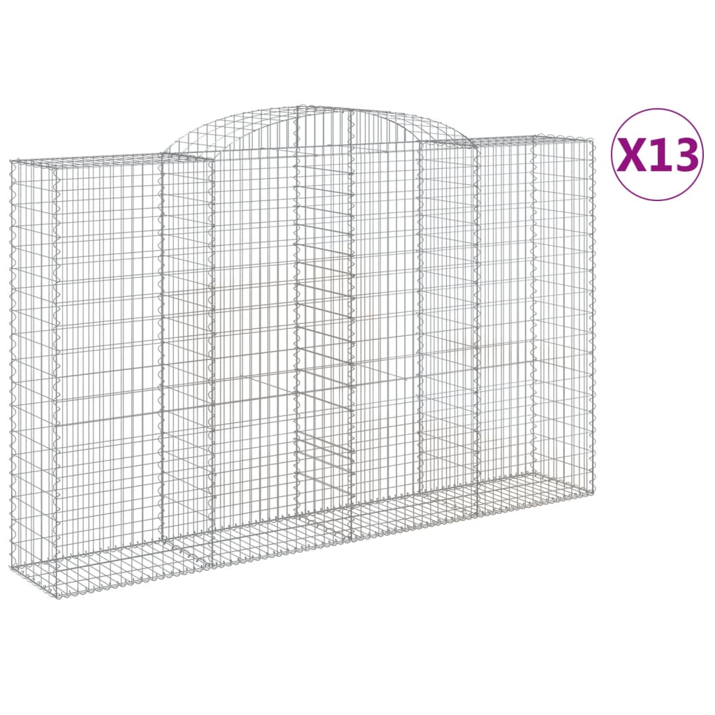 Cesti Gabbioni ad Arco 13 pz 300x50x180/200 cm Ferro Zincato