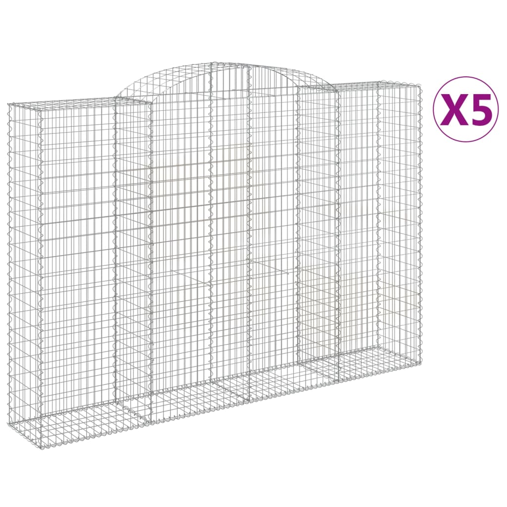 Cesti Gabbioni ad Arco 5 pz 300x50x200/220 cm Ferro Zincato
