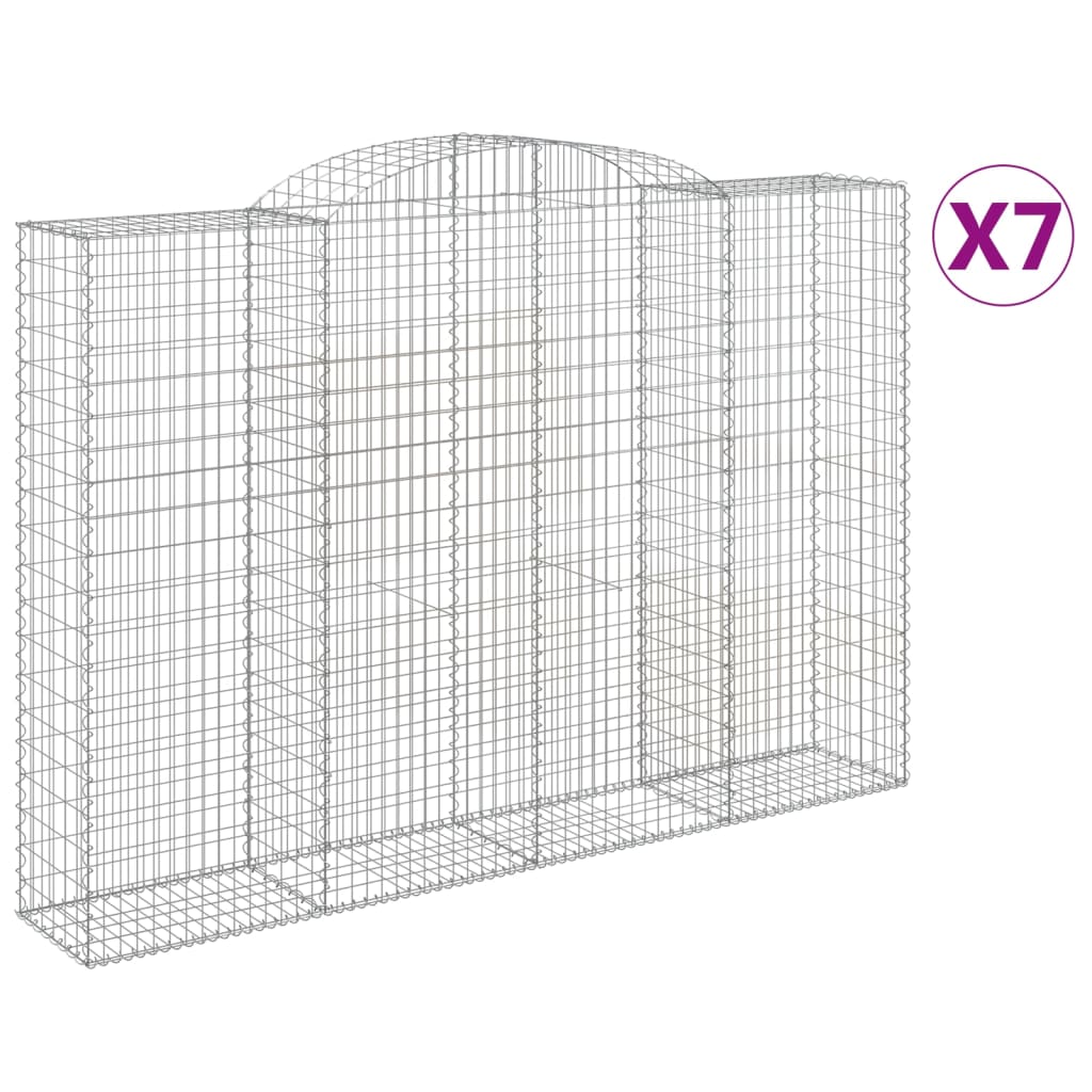Cesti Gabbioni ad Arco 7 pz 300x50x200/220 cm Ferro Zincato