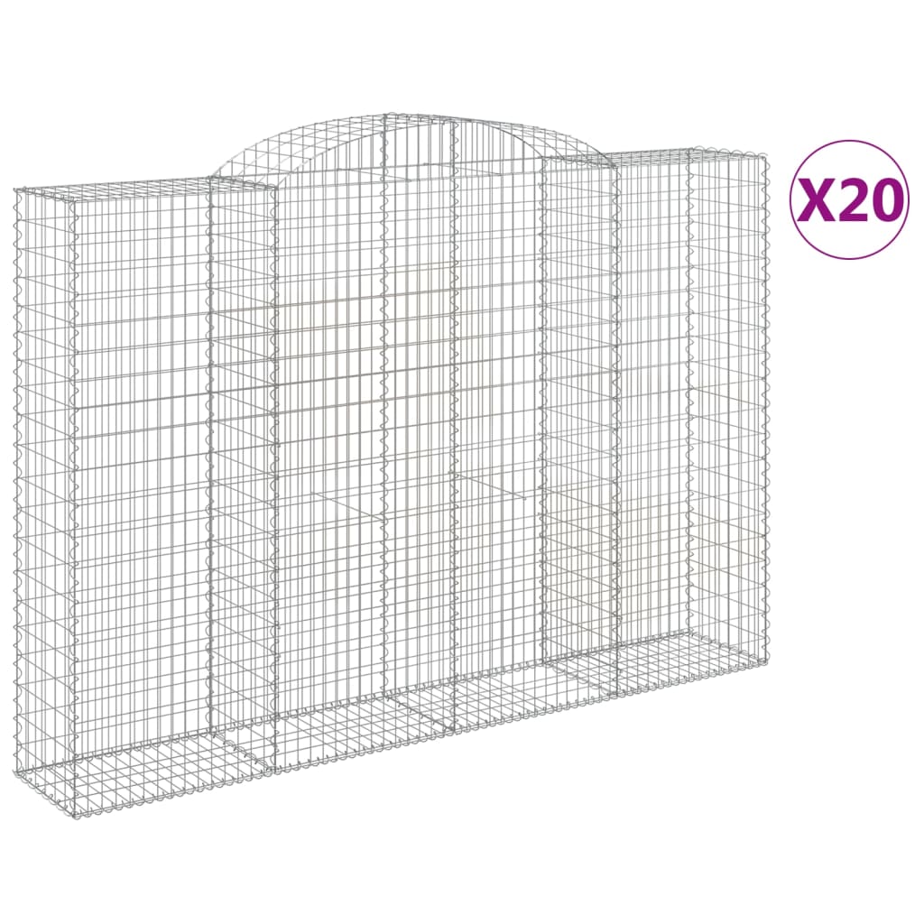 Cesti Gabbioni ad Arco 20 pz 300x50x200/220 cm Ferro Zincato