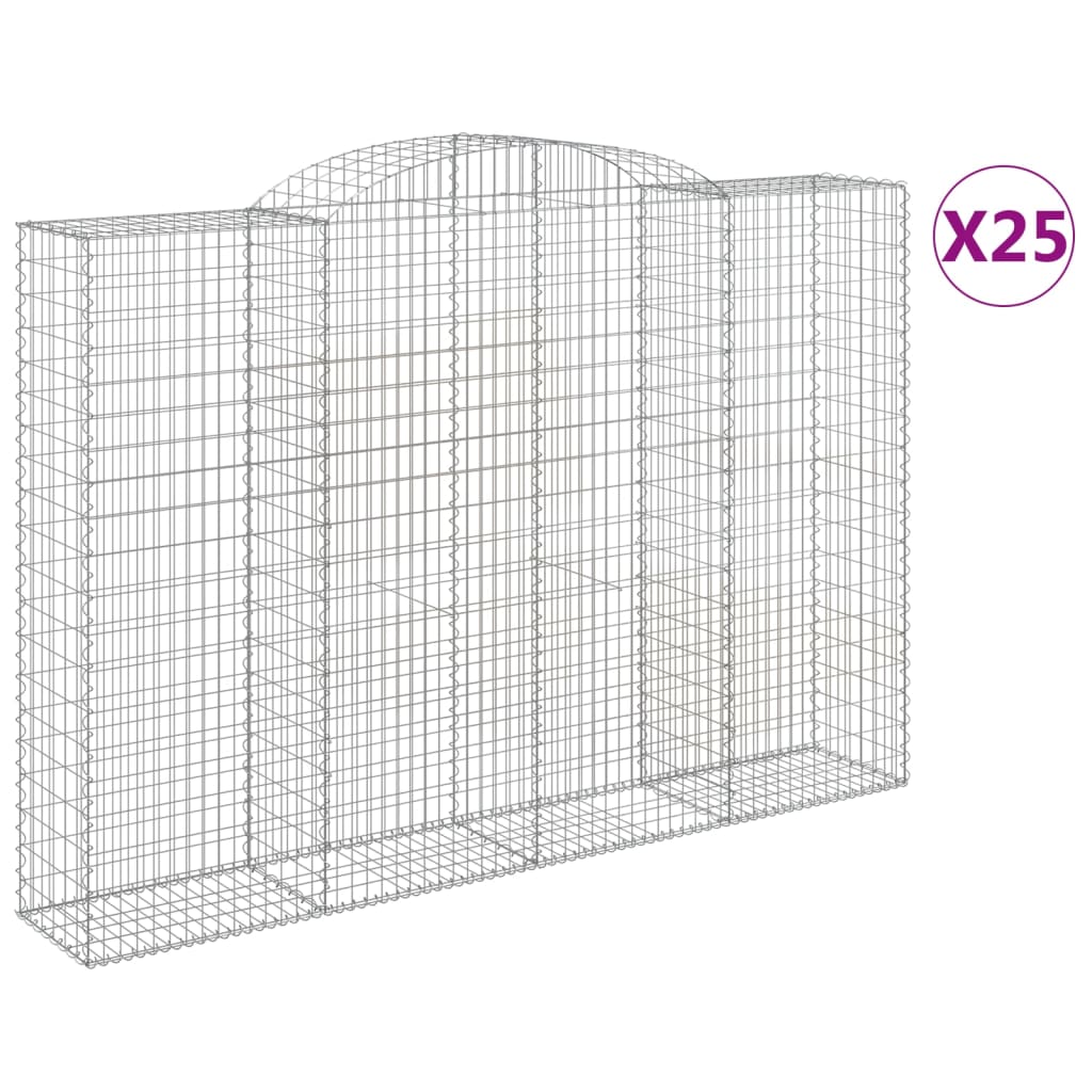 Cesti Gabbioni ad Arco 25 pz 300x50x200/220 cm Ferro Zincato