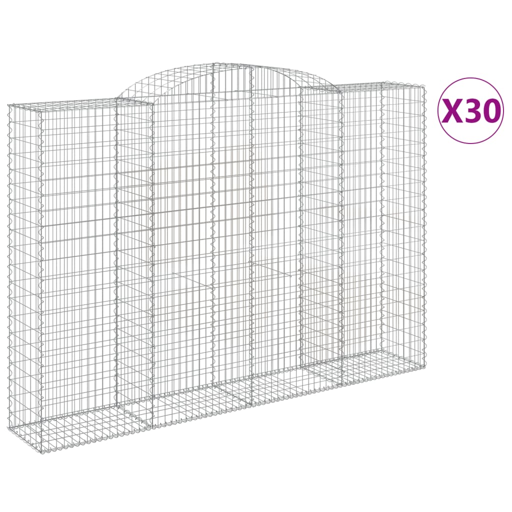 Cesti Gabbioni ad Arco 30 pz 300x50x200/220 cm Ferro Zincato