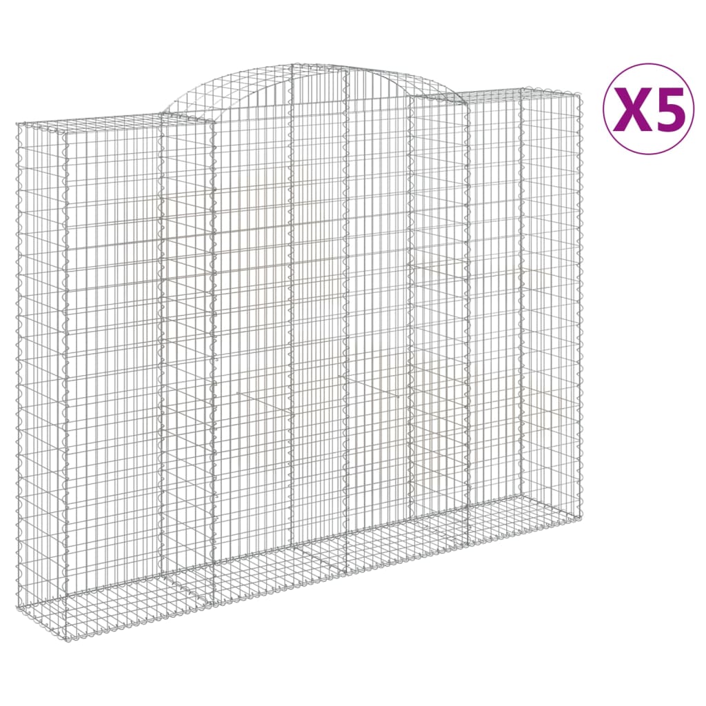 Cesti Gabbioni ad Arco 5 pz 300x50x220/240 cm Ferro Zincato