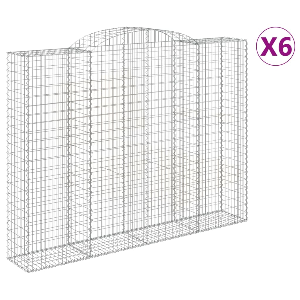 Cesti Gabbioni ad Arco 6 pz 300x50x220/240 cm Ferro Zincato