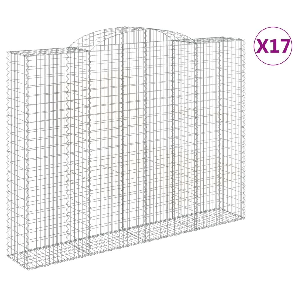 Cesti Gabbioni ad Arco 17 pz 300x50x220/240 cm Ferro Zincato