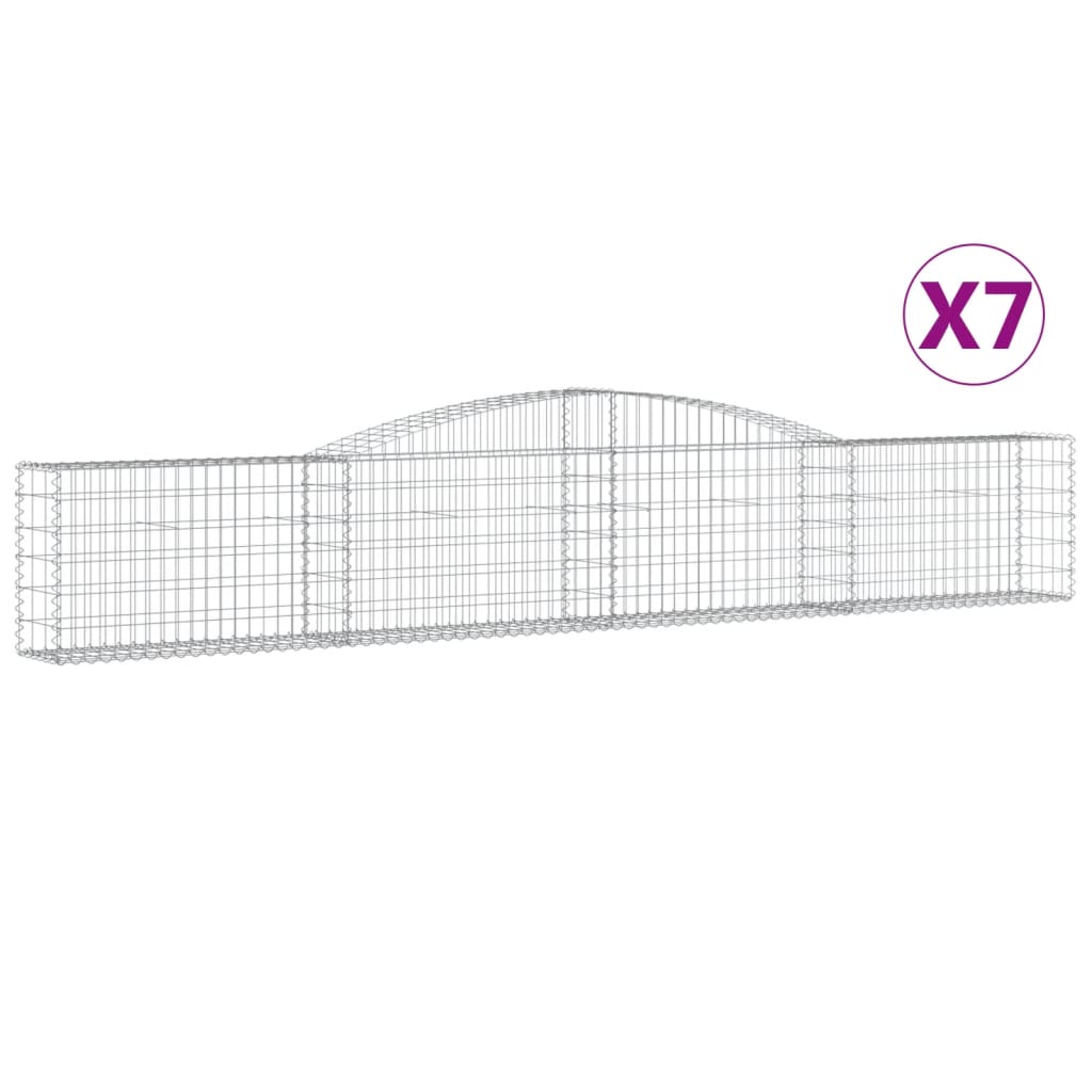Cesti Gabbioni ad Arco 7 pz 400x30x60/80 cm Ferro Zincato