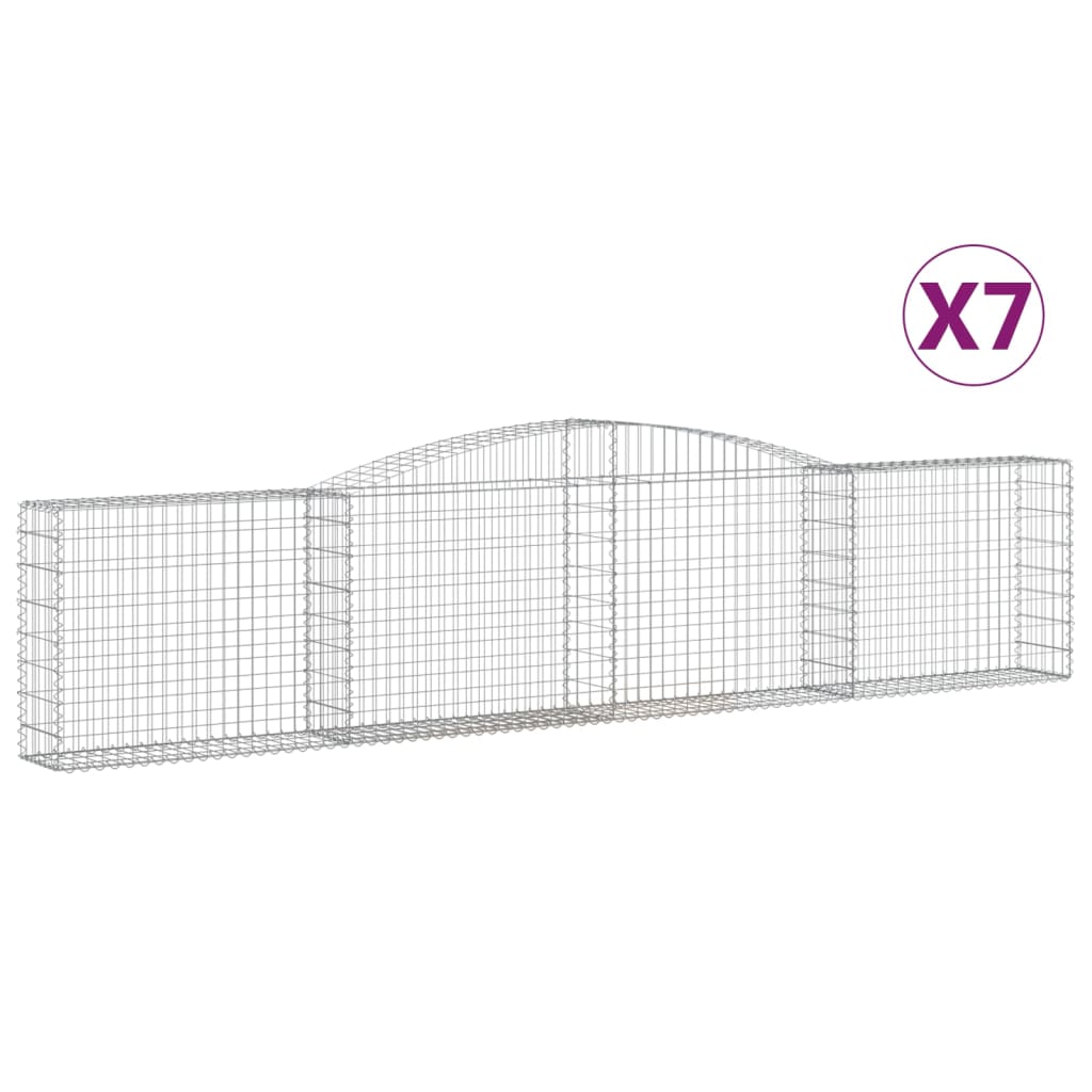 Cesti Gabbioni ad Arco 7 pz 400x30x80/100 cm Ferro Zincato