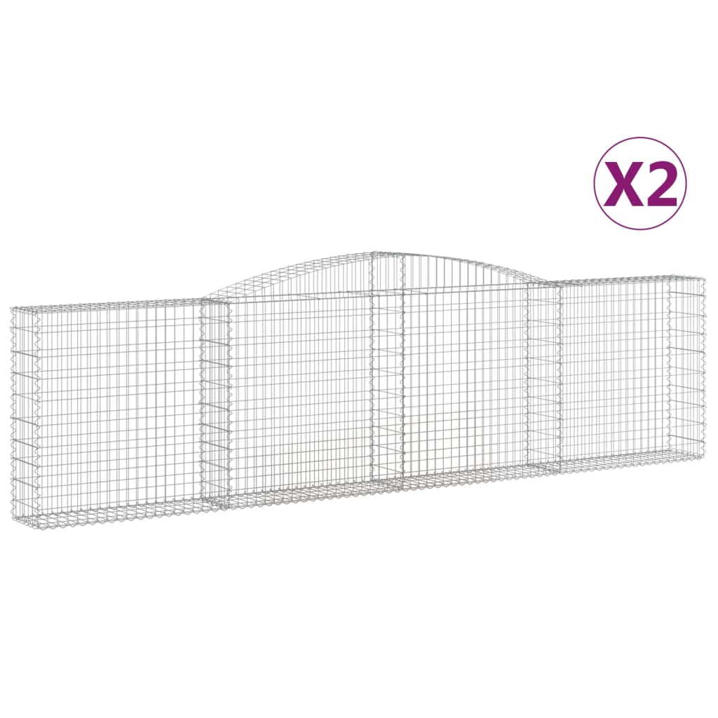 Cesti Gabbioni ad Arco 2pz 400x30x100/120 cm Ferro Zincato