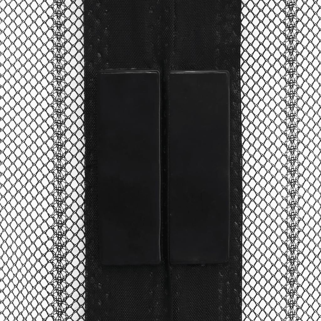 Tende Antimosche 2 pz per Porte con Magneti Nere 220x110 cm