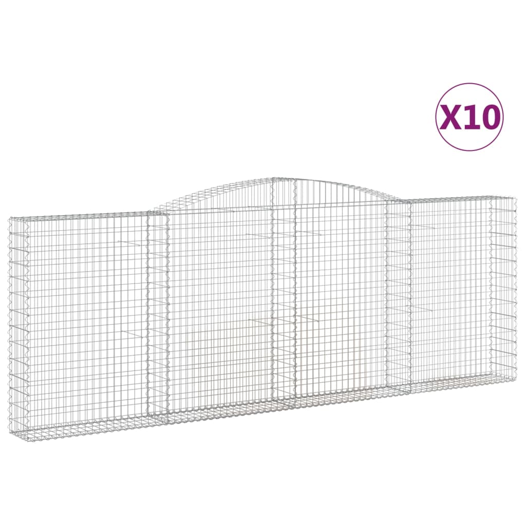 Cesti Gabbioni ad Arco 10 pz 400x30x140/160 cm Ferro Zincato