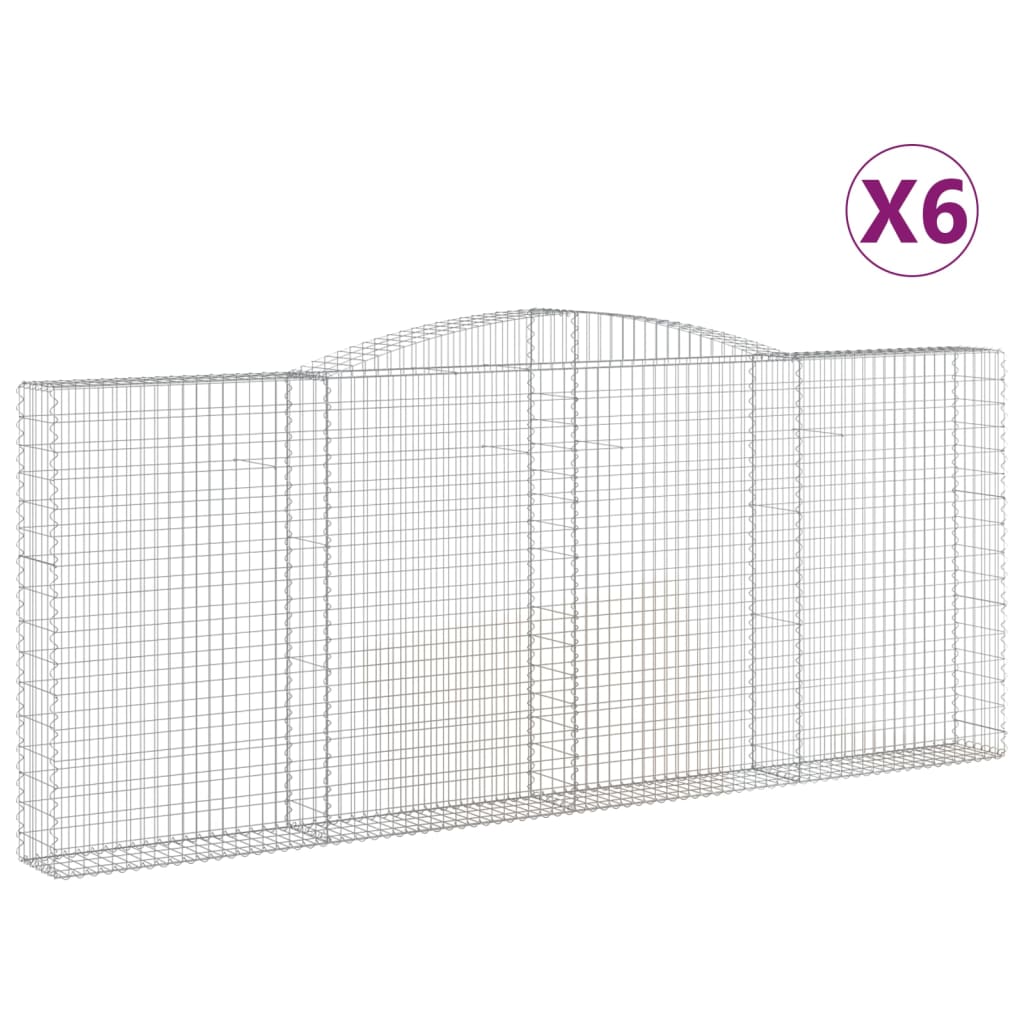 Cesti Gabbioni ad Arco 6 pz 400x30x160/180 cm Ferro Zincato
