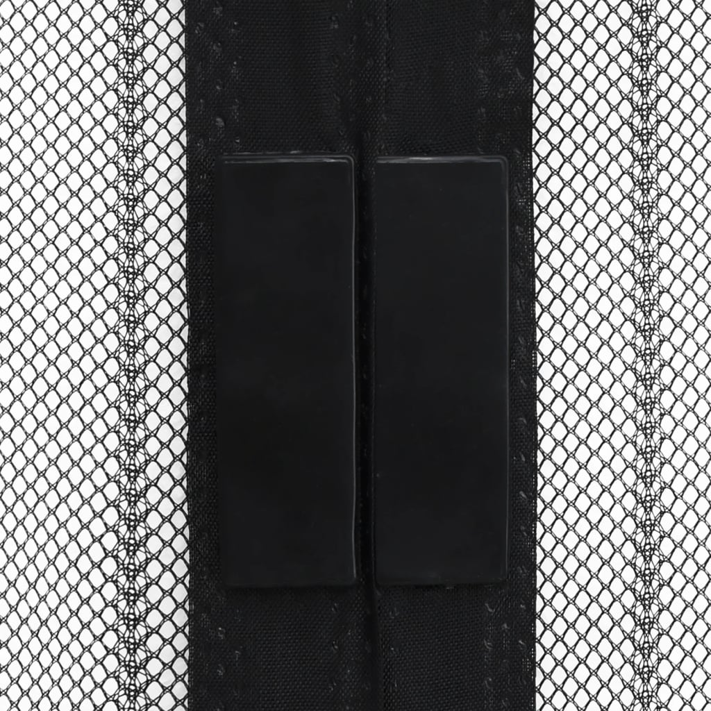 Tende Antimosche 2 pz per Porte con Magneti Nere 230x160 cm