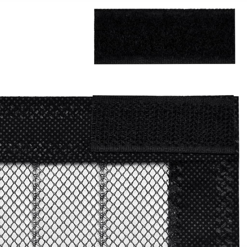 Tende Antimosche 2 pz per Porte con Magneti Nere 230x160 cm
