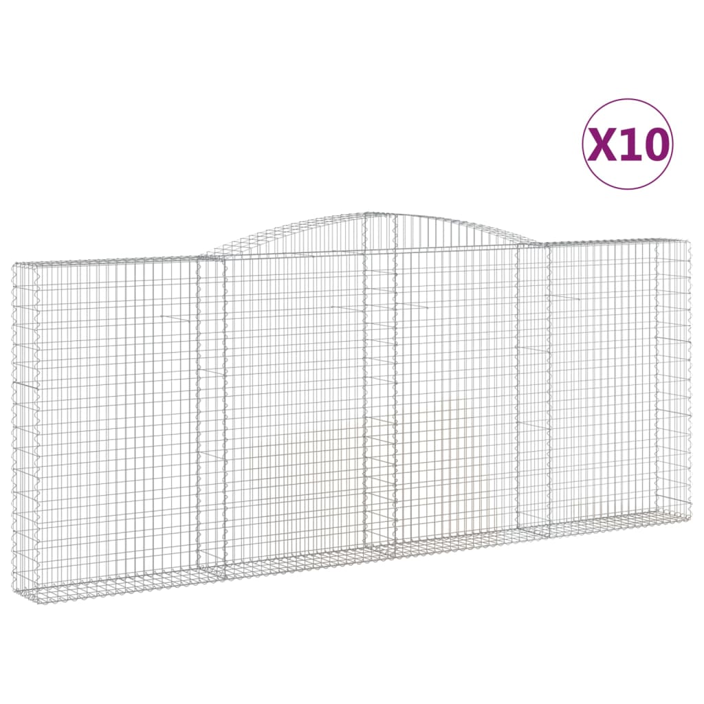 Cesti Gabbioni ad Arco 10 pz 400x30x160/180 cm Ferro Zincato