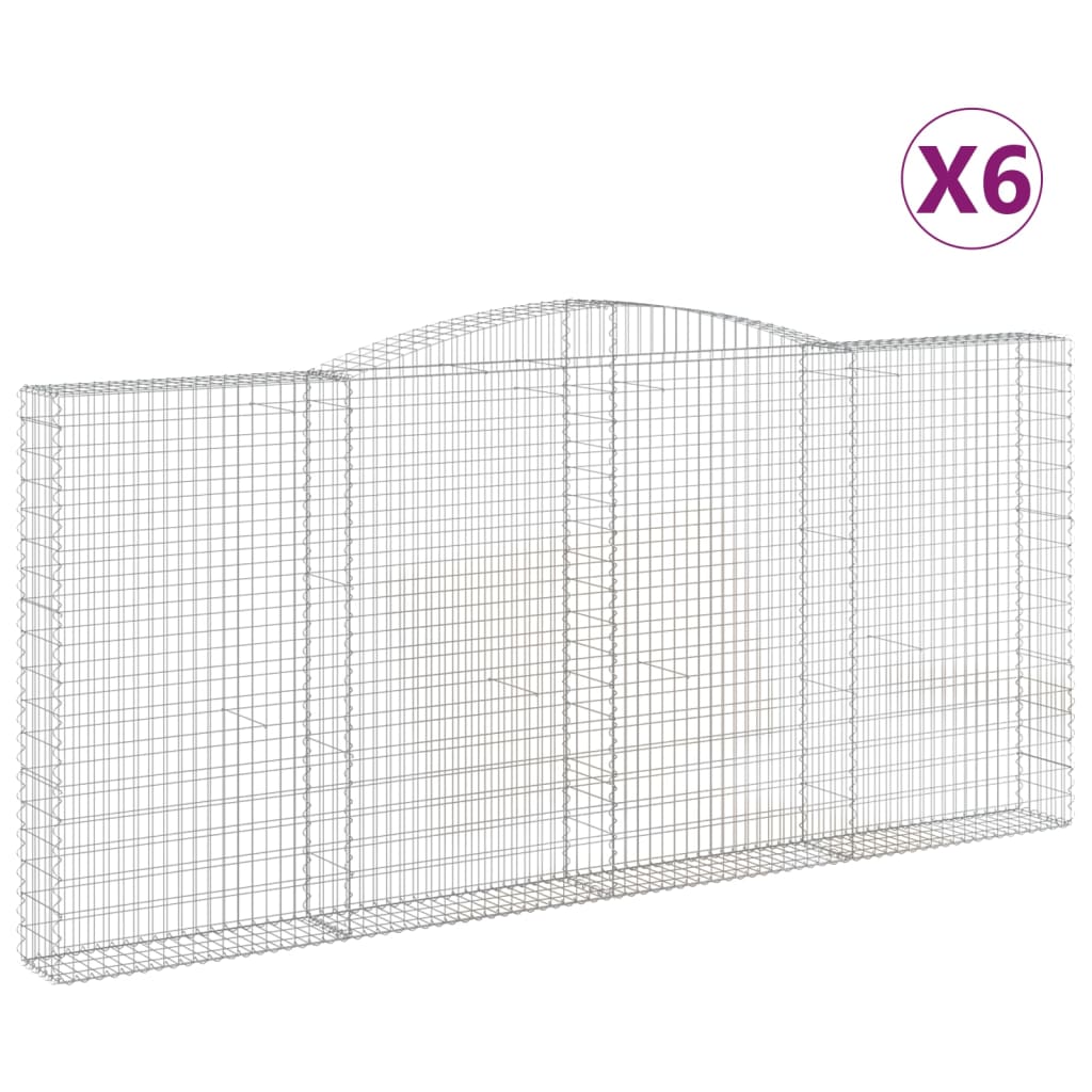 Cesti Gabbioni ad Arco 6 pz 400x30x180/200 cm Ferro Zincato
