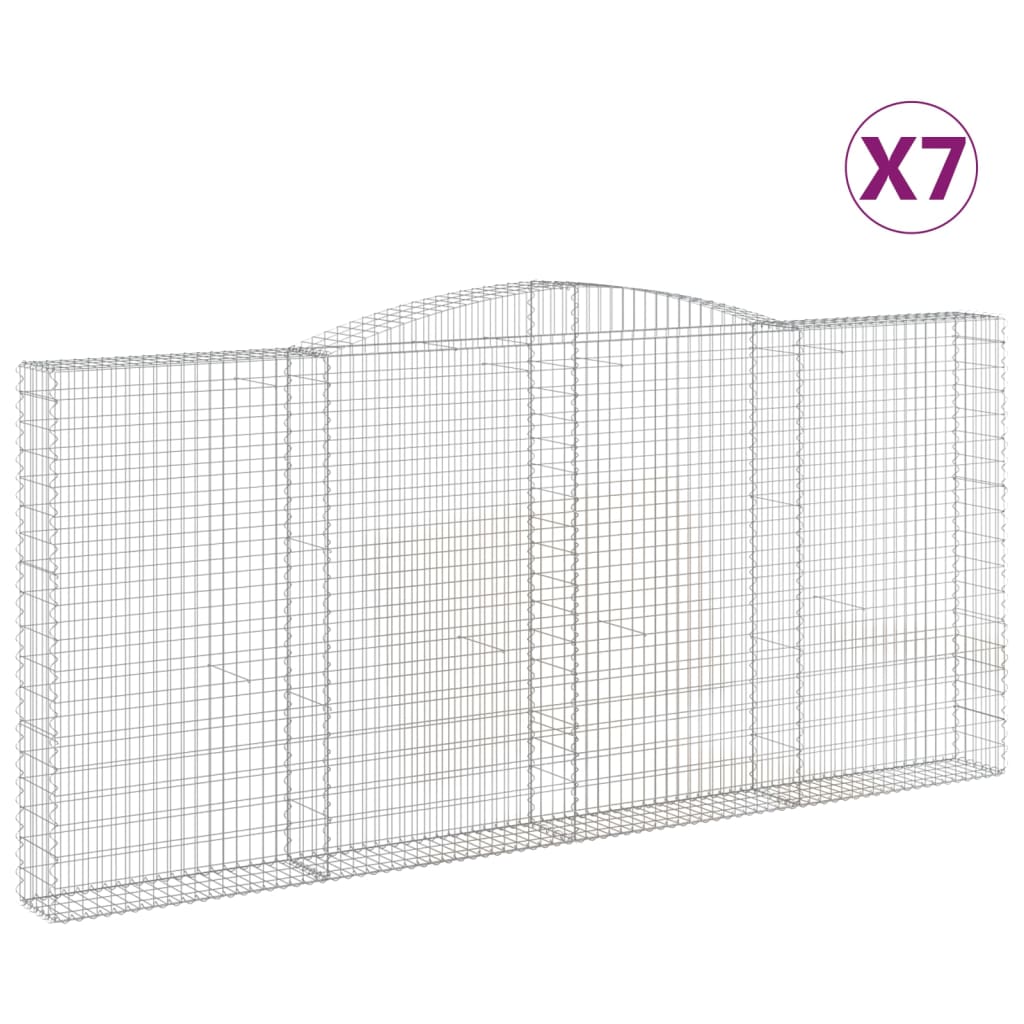 Cesti Gabbioni ad Arco 7 pz 400x30x180/200 cm Ferro Zincato