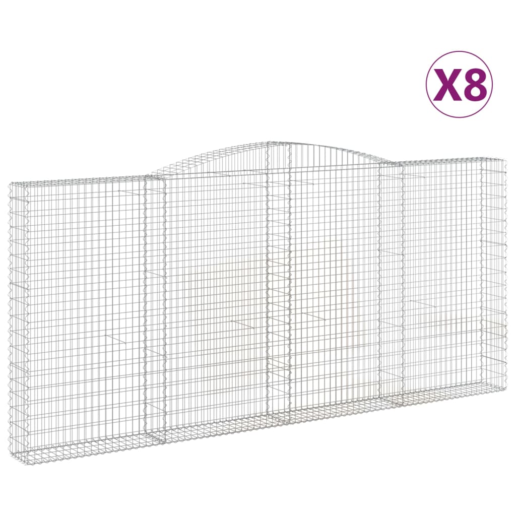 Cesti Gabbioni ad Arco 8 pz 400x30x180/200 cm Ferro Zincato