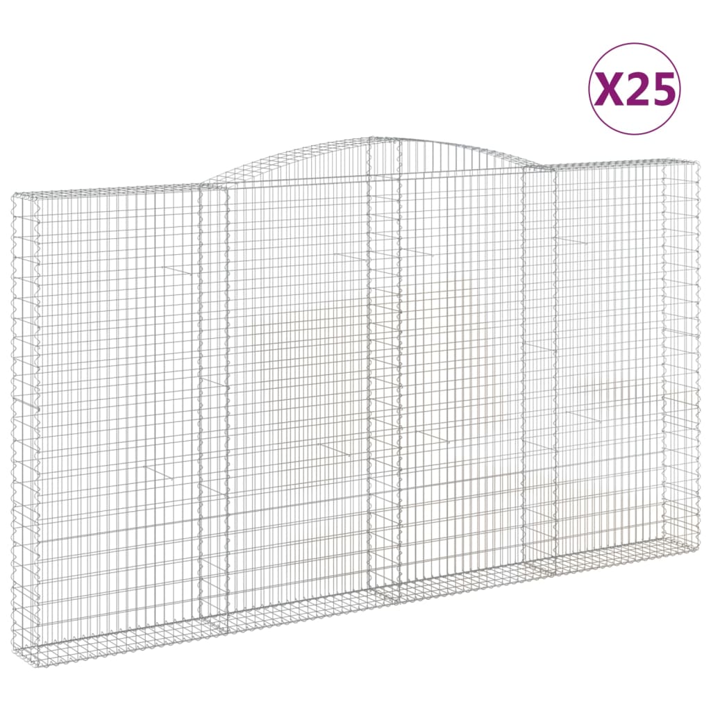 Cesti Gabbioni ad Arco 25 pz 400x30x220/240 cm Ferro Zincato