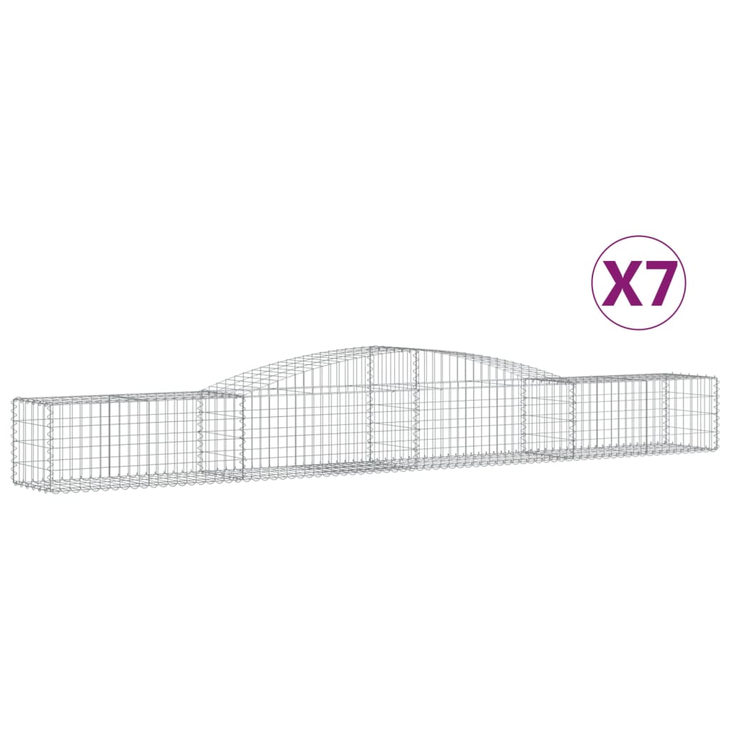 Cesti Gabbioni ad Arco 7 pz 400x50x40/60 cm Ferro Zincato