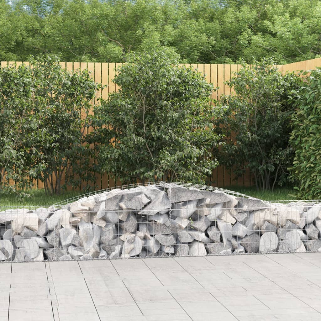 Set 15 Cesti Gabbioni ad Arco Ferro Zincato 400x50x40/60 cm