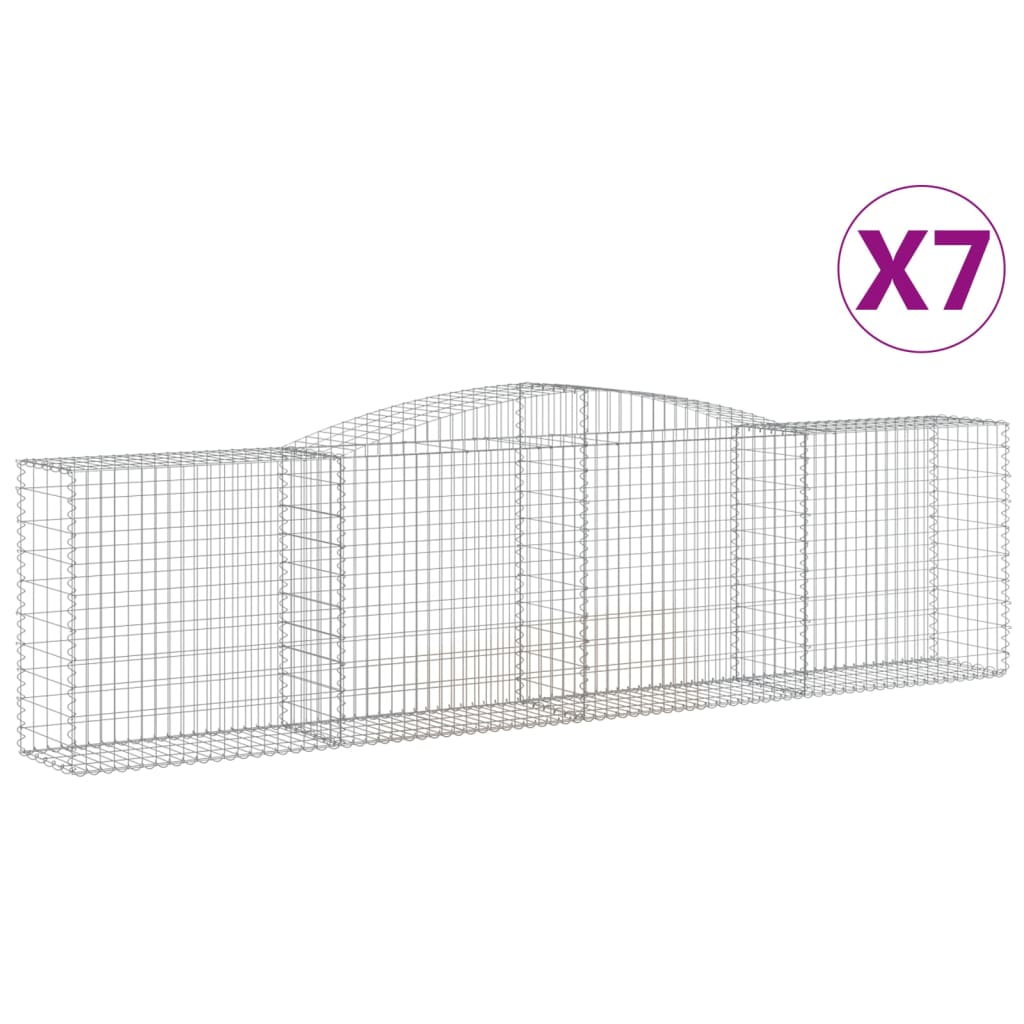 Cesti Gabbioni ad Arco 7 pz 400x50x100/120 cm Ferro Zincato