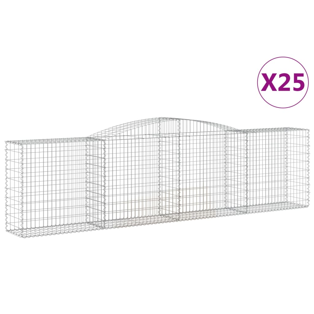 Cesti Gabbioni ad Arco 25 pz 400x50x100/120 cm Ferro Zincato