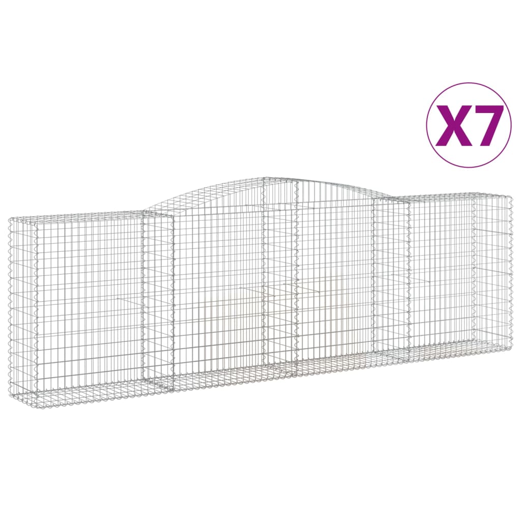Cesti Gabbioni ad Arco 7 pz 400x50x120/140 cm Ferro Zincato
