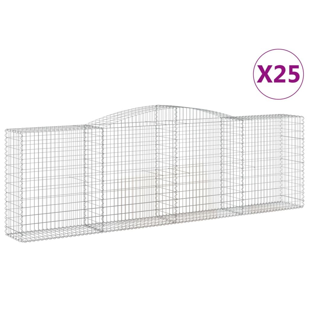 Cesti Gabbioni ad Arco 25 pz 400x50x120/140 cm Ferro Zincato