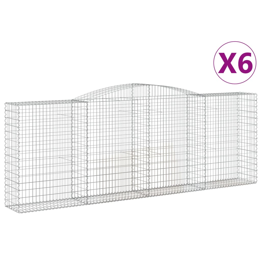 Cesti Gabbioni ad Arco 6 pz 400x50x140/160 cm Ferro Zincato