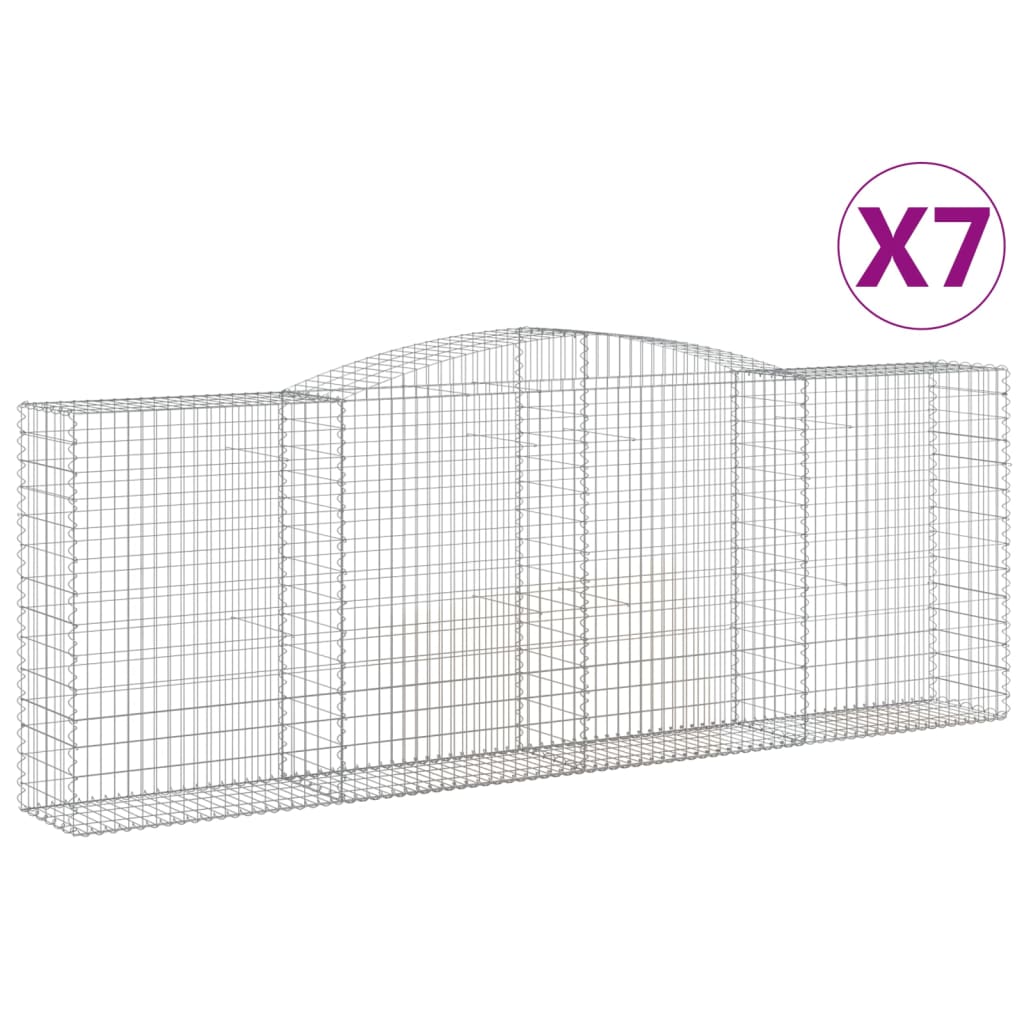 Cesti Gabbioni ad Arco 7 pz 400x50x140/160 cm Ferro Zincato