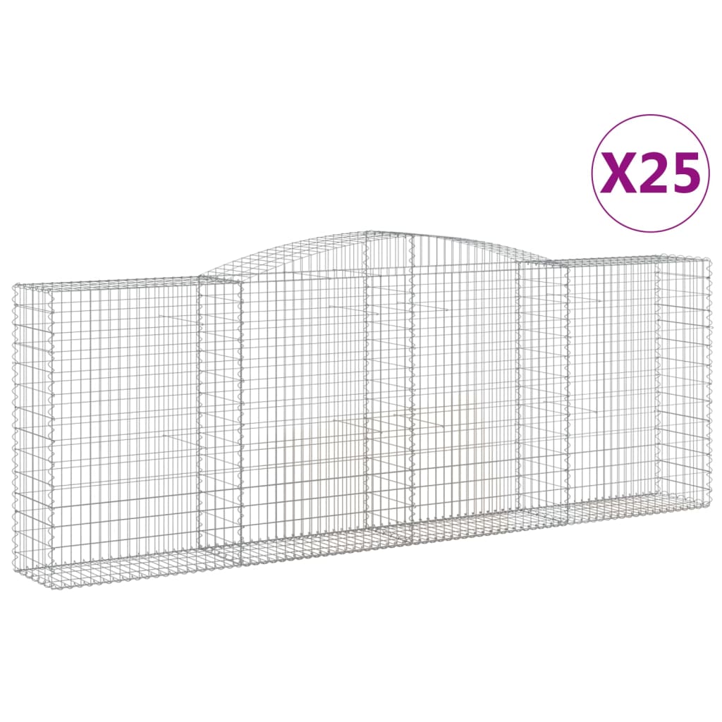 Cesti Gabbioni ad Arco 25 pz 400x50x140/160 cm Ferro Zincato
