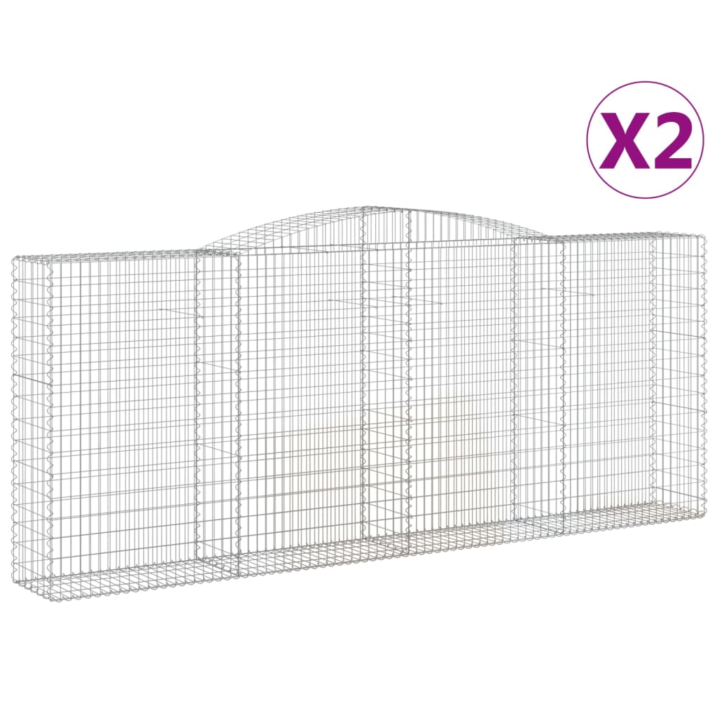 Cesti Gabbioni ad Arco 2 pz 400x50x160/180 cm Ferro Zincato