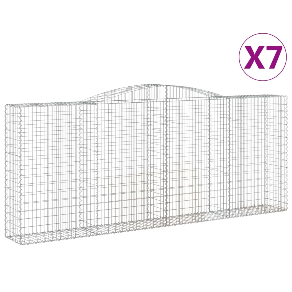Cesti Gabbioni ad Arco 7 pz 400x50x160/180 cm Ferro Zincato