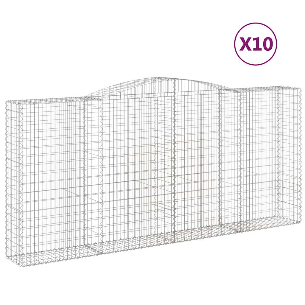 Cesti Gabbioni ad Arco 10 pz 400x50x180/200 cm Ferro Zincato
