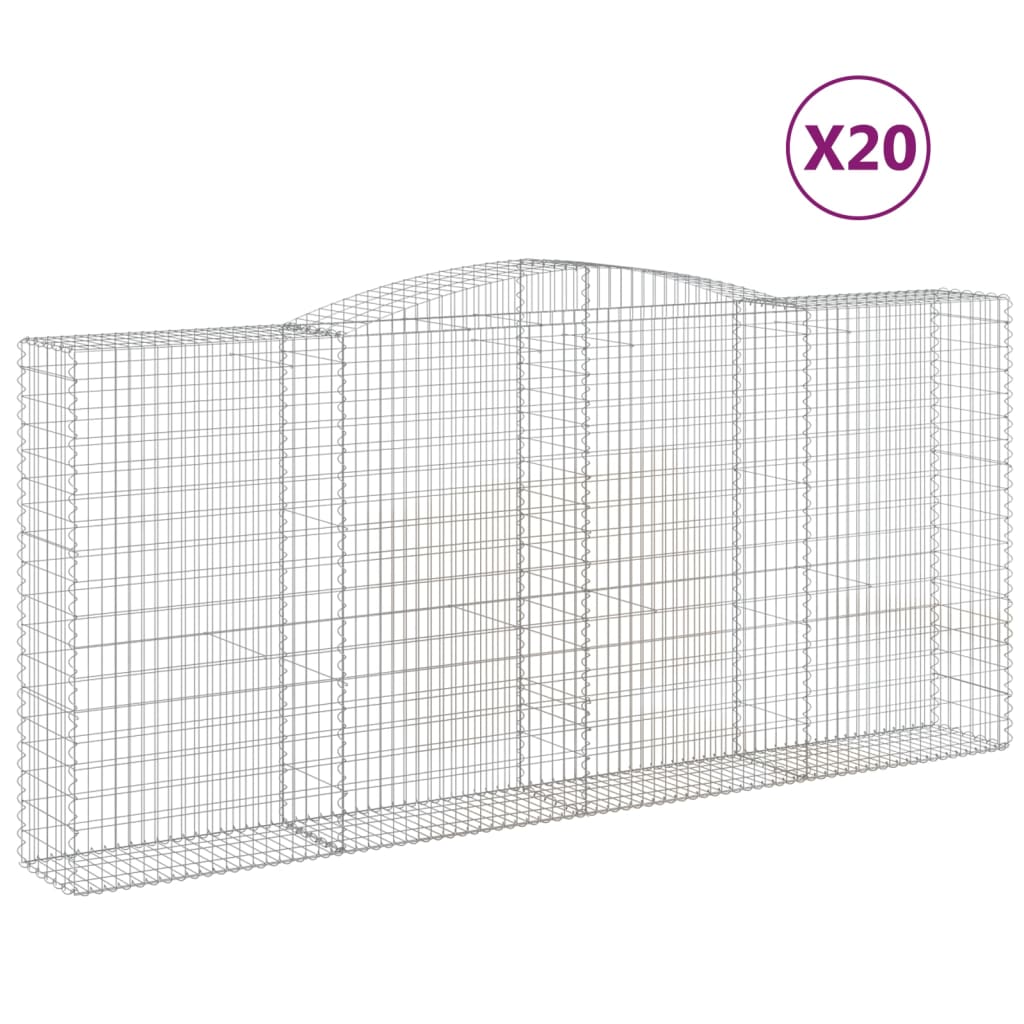 Cesti Gabbioni ad Arco 20 pz 400x50x180/200 cm Ferro Zincato