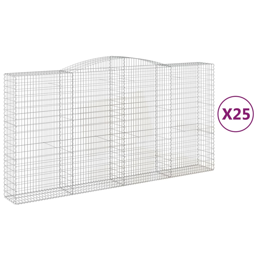 Cesti Gabbioni ad Arco 25 pz 400x50x200/220 cm Ferro Zincato
