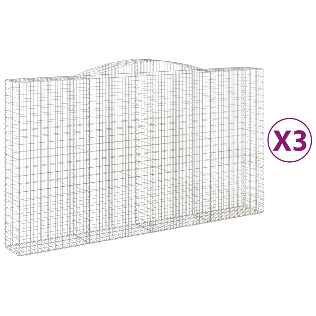 Cesti Gabbioni ad Arco 3 pz 400x50x220/240 cm Ferro Zincato
