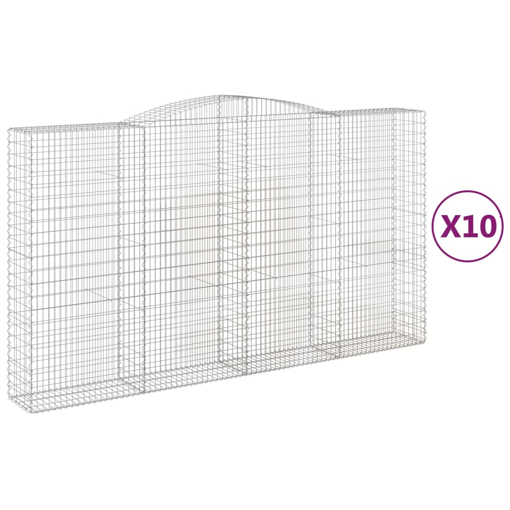 Cesti Gabbioni ad Arco 10 pz 400x50x220/240 cm Ferro Zincato